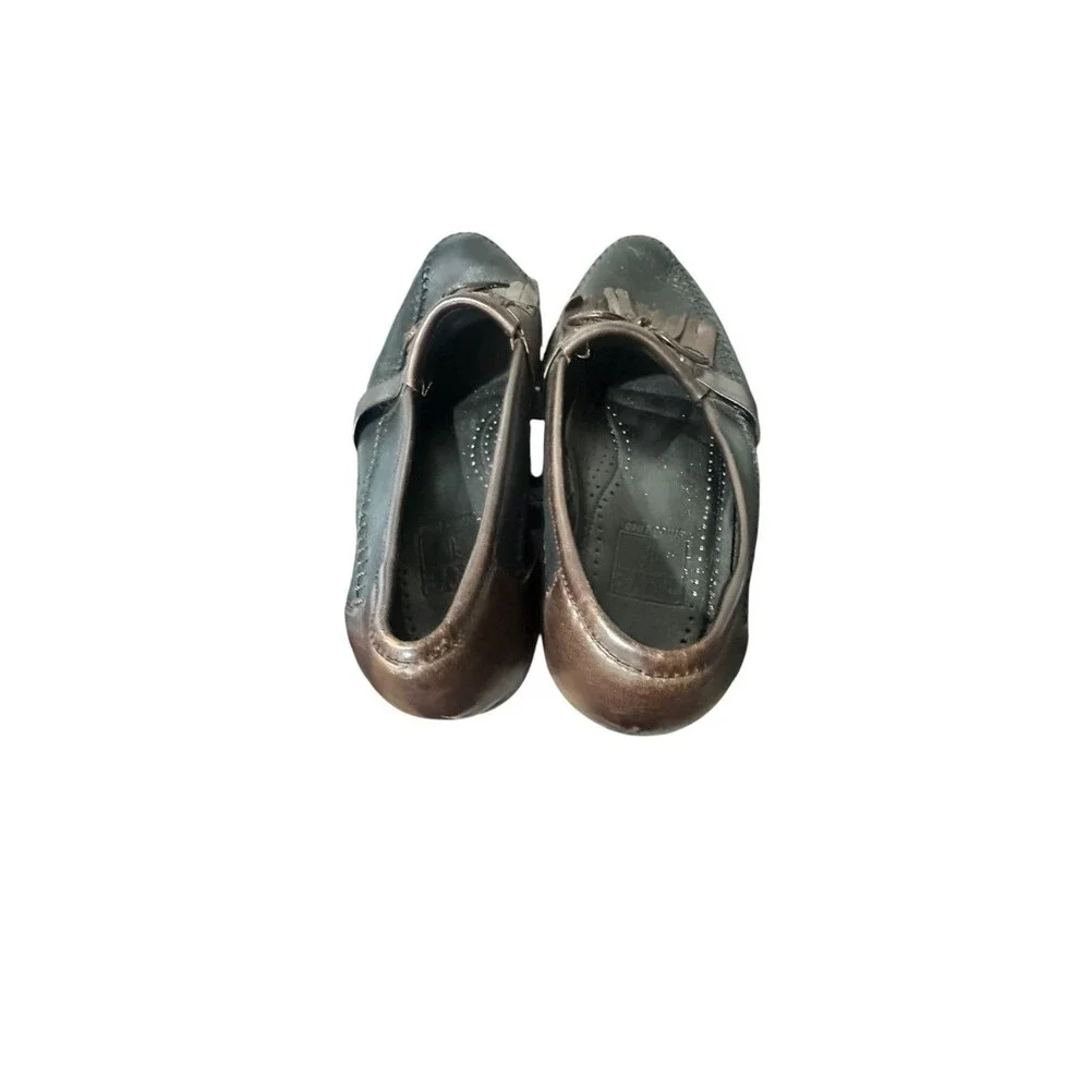 Vintage Frye Loafers Black Brown Tassel Slip On Oxford Dress Style Mens Sz 9.5 M